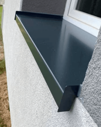 Appui de fenêtre aluminium anthracite, pliage sur mesure