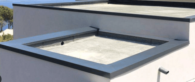 Couvertines aluminium anthracite sur acrotères de terrasse